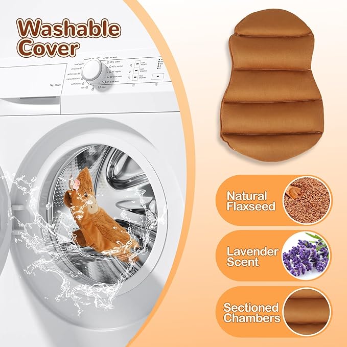 Microwave Heating Pad for Pain Relief, 16" x 12" Microwavable Heating Pads for Cramps, Back Pain, Neck Shoulder, Muscles, Knee, Joints, Natural Heat Pack Moist Heat, Highland Cow with Headdress Flower