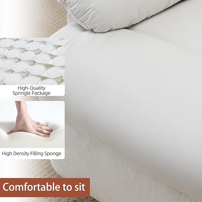 Rocker Recliner Chair, Overstuffed Manual Rocking Recliner for Adults, Upholstered Comfy Soft Fabric Living Room Reclining Sofa Chair (Beige Fabric)