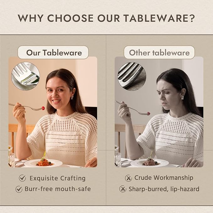 KINGSTONE Silverware Set, Luxury 30 Piece Flatware Set for 6, 18/10 Stainless Steel Cutlery Set with Diamond Cut Pattern for Kitchen, Home, Wedding, Party, Mirror Polished and Dishwasher Safe