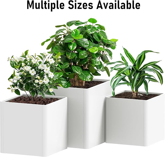 Large Steel Planter Box 26"x26"x26", Heavy Duty Square Metal Planter Box Indoor&Outdoor
