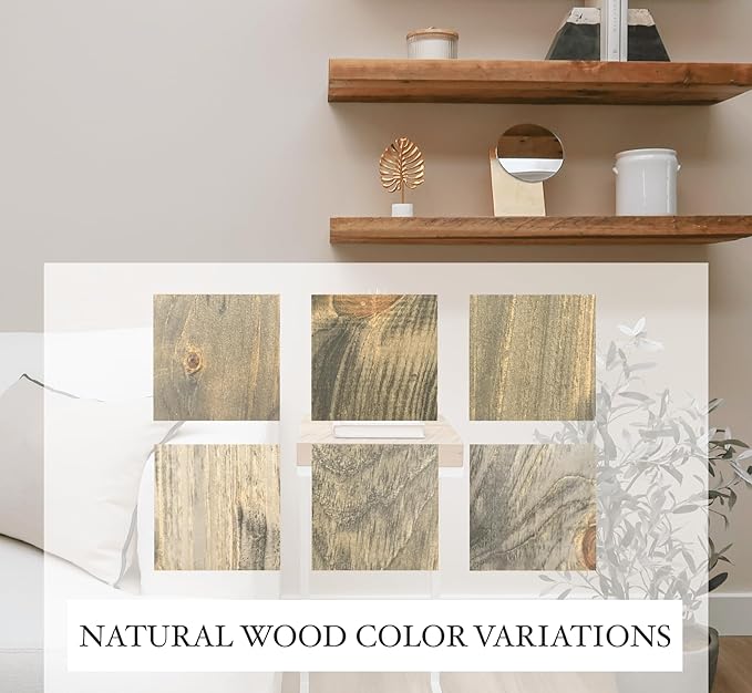 Modern Floating Shelves 3 Inches Thick for Wall, Wide Shelves for Kitchen, Living Room, Bedroom, and Bathroom, Natural Pine Wood, Rustic Wooden Shelf, (Set of 2) (Aged Barrel, 60Lx3Hx8D)