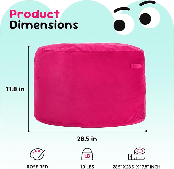 Hobestluk Bean Bag Chairs 2.5FT Bean Bag Chair with Memory Foam Filled & Machine Washable Cover,Beanbag Chair, Small Bean Bag Chairs for Playroom, Living Room, Bedroom