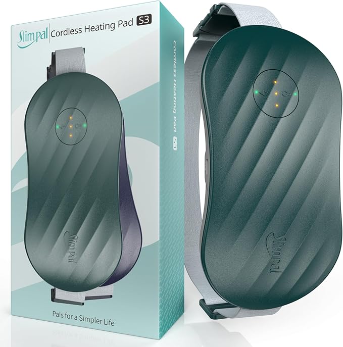 Slimpal Portable Heating Pad for Cramps, FSA HSA Eligible, Rechargeable Electric Heat Belt for Period Pain Relief, Menstrual Heated Pad Gifts for Women Her Girls, Dark Green