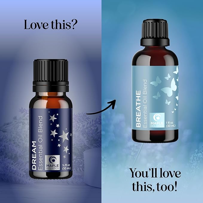 Sleep Essential Oil Blend for Diffuser - Dream Essential Oils for Diffusers Aromatherapy and Relaxation with Clary Sage Ylang-Ylang Roman Chamomile and Lavender for Sleep Time Support (10mL)