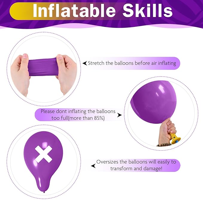 Purple Blue Yellow Black Balloons 60 Pcs Metallic Purple Royal Blue Black Yellow Game Latex Balloon Gaming Party Balloon for Kids Gamer Night Birthday Graduation Party Decoration Supplies