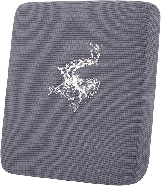 hyha Waterproof Couch Cushion Covers for Pets, Non Slip Sofa Cover for Dogs Washable, Soft Thick Stretch Jacquard Fabric, Sofa Slipcovers with Elastic Bottom (1 Piece for Backrest M, Middle Grey)