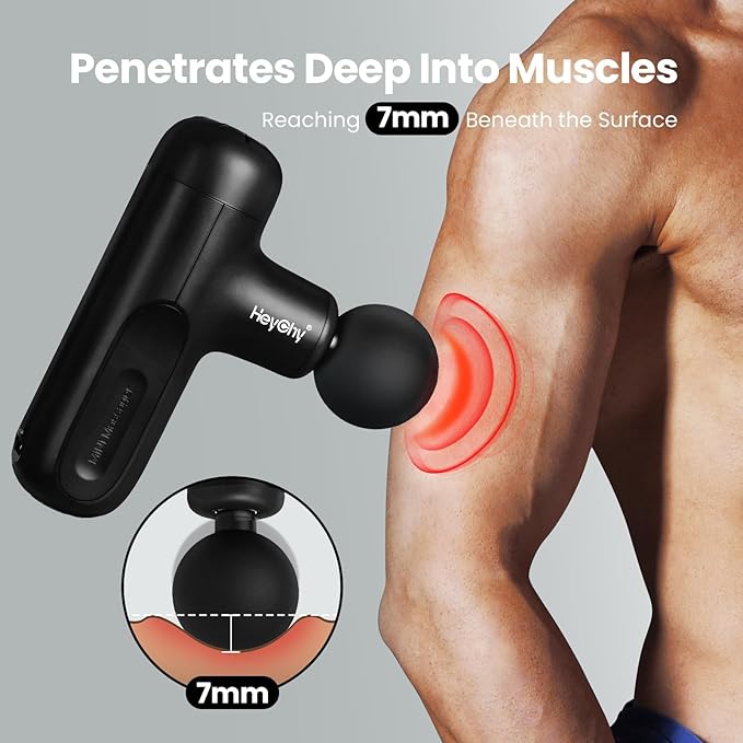 Super Mini Massage Gun Deep Tissue, Small Travel Size Muscle Percussion Massager for Pain Relief, Handheld Portable Massager with 5 Speeds, 2025 Gifts for Man&Women