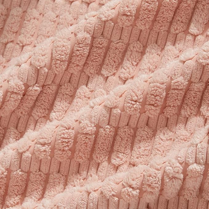 Fancy Homi 4 Packs Boho Pink Decorative Throw Pillow Covers 20x20 Inch for Living Room Couch Bed Sofa, Rustic Modern Farmhouse Home Decor, Soft Plush Corduroy Square Cute Cushion Case 50x50 cm