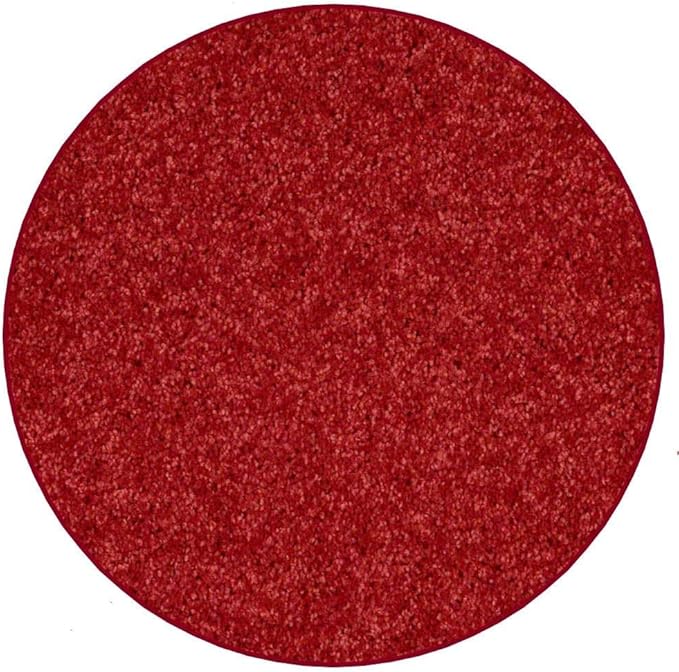 KOECKRITZ Soft and Colorful Kids Classroom Area Rugs (Passes Flammability Pill Test) Many Sizes and Bright Colors to Select from (12' Round, Fire Engine)