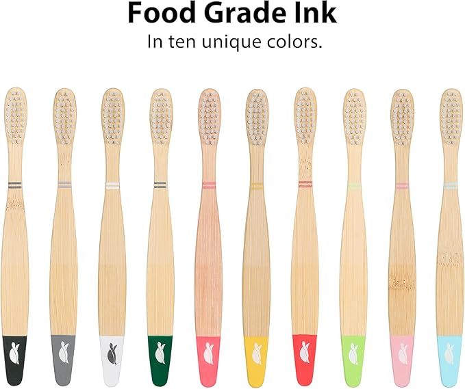 Sea Turtle Plant-Based Bristles, Soft Bamboo Toothbrushes, Individually Sealed for Kids (10 Pack)