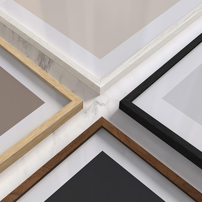 Haus and Hues 12x16 White Oak Wood Picture Frames Set of 25 - Premium Bulk Picture Frames 12x16 Bundle - Elegant Gallery Wall Frame Set for Posters, Art Display - Ideal for Wall Decor in Home & Office