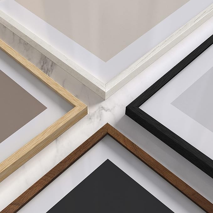 HAUS AND HUES 9x12 White Oak Wood Picture Frames Set of 25 - Premium Bulk Picture Frames 9x12 Bundle - Elegant Gallery Wall Frame Set for Posters, Art Display - Ideal for Wall Decor in Home & Office