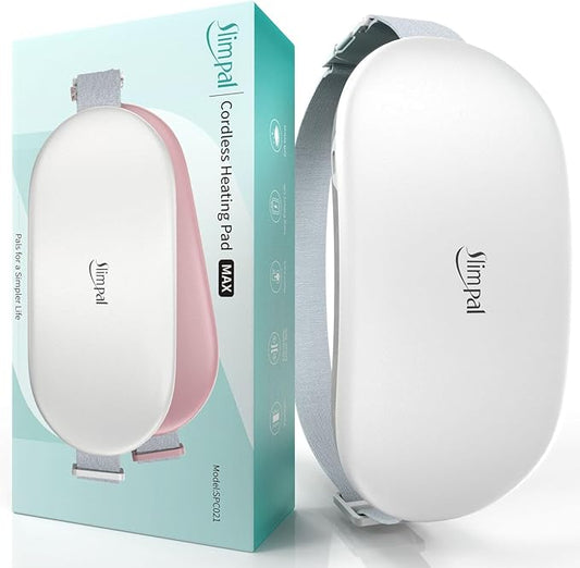 Slimpal Heating Pad for Period Cramps, Plus-Sized Portable Electric Heating Pad, Menstrual Cordless Heat Belt Back, Belly, Waist Pain Relief, Long-Lasting Battery, Gift for Her Girl Women Wife, Beige