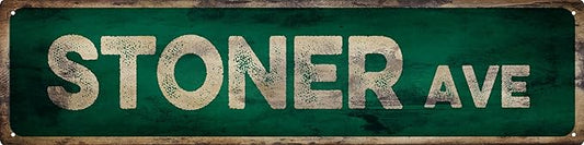 Vintage Tin Sign Retro Metal Stiner Ave Signs Stylish Wall Art Plaques for Home Decor Bathroom Kitchen House and Gothic Wall Decor or as a Unique Poster 16x4 in