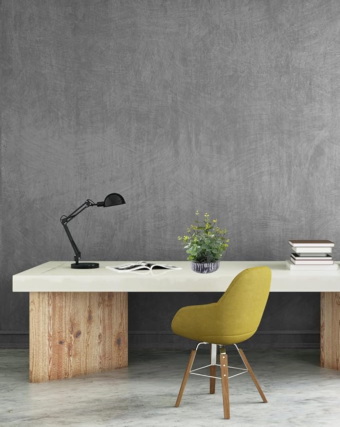 Artificial Plants Potted Real Looking Small Faux Plant with Rustic Black Cement Planter for Kitchen Office Desk Bookshelf Decor (Eucalyptus Plant)