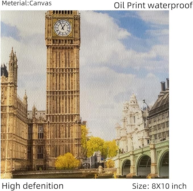 Boho Wall Art Decor, London, Tower of Pisa, Paris, Eiffel Tower,Roman Colosseum,City Wall Decor Art ,Modern Landscape Wall Art for Living Room Bedroom Prints Poster ,8x10 Inch Set of 4,Unframed