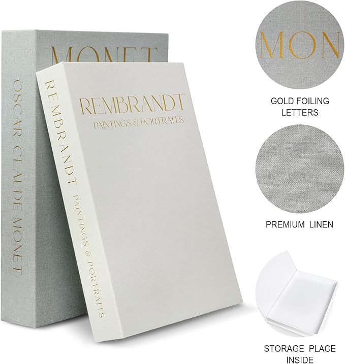 Linen Decorative Books for Home Decor,Set of 2 Aesthetic Faux Decor Book for Decoration,Fake Books for Bookshelf,Keepsake Storage Box (Sage & Beige)