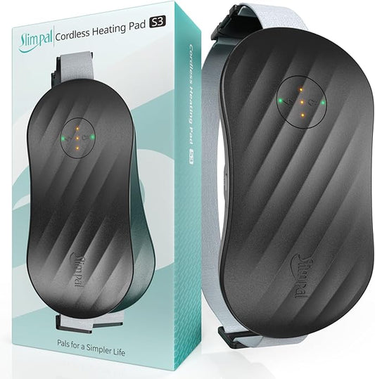 Slimpal Portable Heating Pad for Cramps, FSA HSA Eligible, Rechargeable Electric Heat Belt for Period Pain Relief, Menstrual Heated Pad Gifts for Women Her Girls Wife, Black