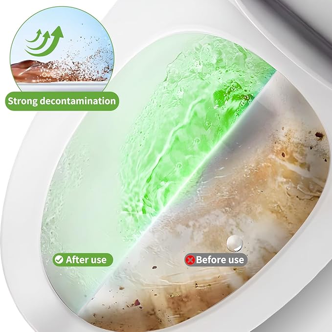 Toilet Bowl Cleaner-Cute Dinosaur-Shaped Toilet Bowl Cleaner Bottle Automatic Bathroom Toilet Tank Cleaner Easy-To-Use Septic Safe Toilet Cleaner in Bottle with Jasmine Scent (1, green)