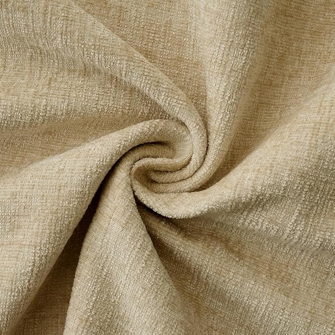 MIULEE Pack of 2 Couch Throw Pillow Covers 16x16 Inch Beige Farmhouse Decorative Pillow Covers with Stitched Edge Soft Chenille Solid Dyed Spring Pillow Covers for Sofa Bed Living Room