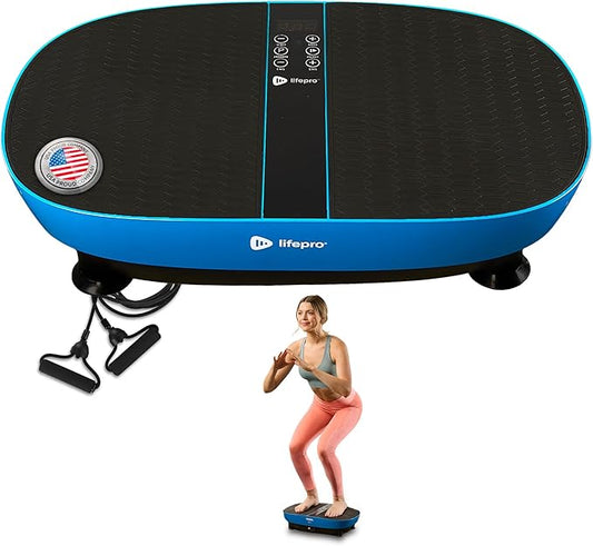 Lifepro Vibration Plate with Built-in Footpad Pulse Technology – Whole Body Vibrating Plate Exercise Machine for Muscle Toning and Comfort – 99 Speeds, 9 Programs, Remote, Bands, Max Weight 265 lbs