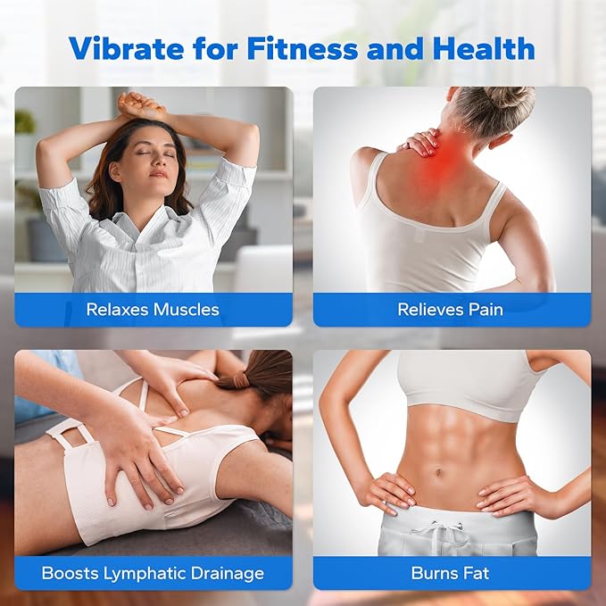 MERACH Slim Vibration Plate Exercise Machine, Vibration Plate for Lymphatic Drainage Weight Loss, Vibrating Plate with Real-Time Calorie Tracking on LED Display, Workout Equipment for Home Women Men