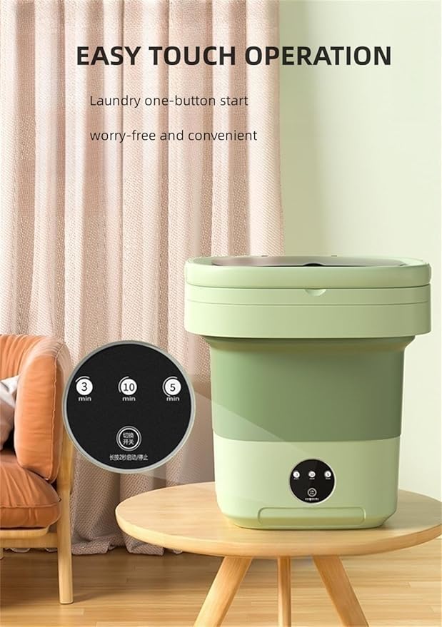 Portable Washing Machine, Mini Washer,16L Upgraded Large Capacity Foldable Washer.Deep Cleaning of Underwear, Baby Clothes and Other Small Clothes.Suitable for Apartments, Dormitories, Hotels.(Green)