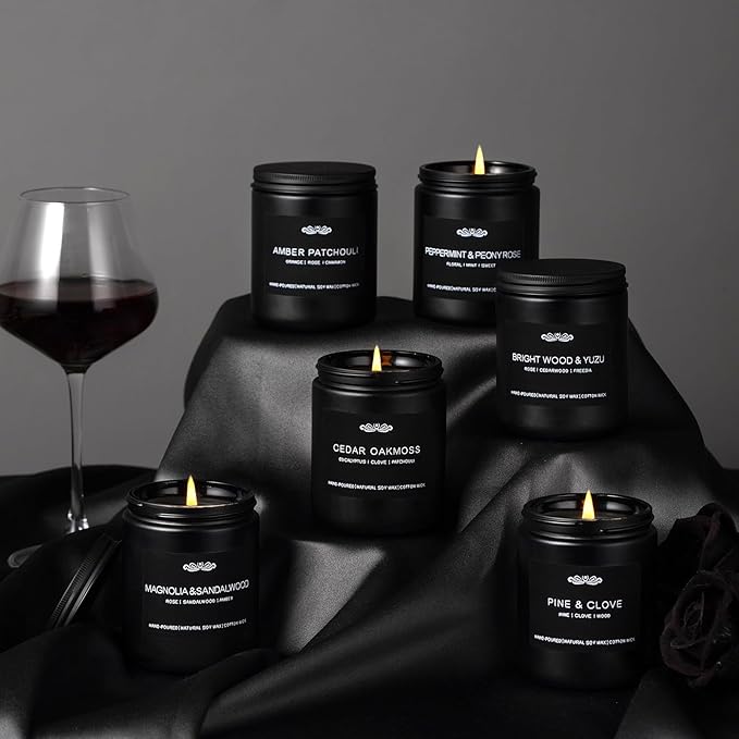 6 Pack Candles for Home Scented Aromatherapy Candles Gifts Set for Men, Men Candle Set, 42 oz 300 Hour Long Lasting Candles, Gifts for Mens, Birthday, Christmas, Anniversary Present