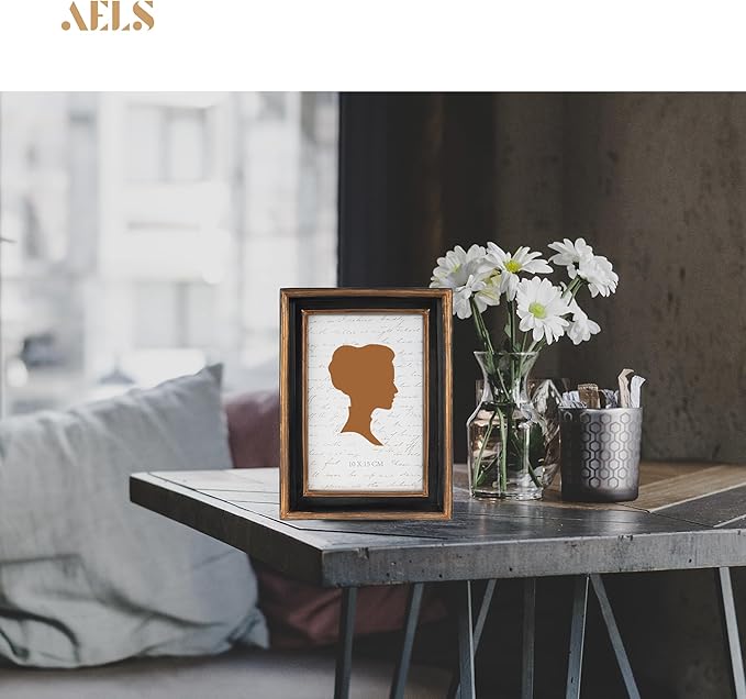 AELS 4x6 Inch Vintage Picture Frame, Elegant Luxury Antique Photo Frames with Glass Front, Photo Display, Tabletop Wall Hanging, Gift Ideas, Pearl Pattern