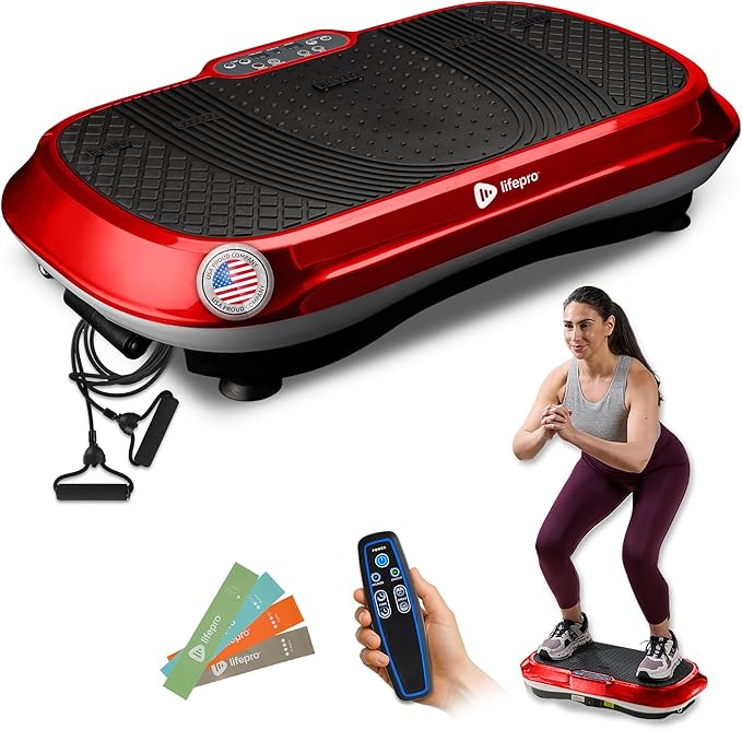 Lifepro Waver Vibration Plate Exercise Machine – High-Intensity Vibration for Muscle Activation, Full-Body Workout Vibrating Platform with Loop Bands, Fitness Equipment for Strength Toning & Fat Loss