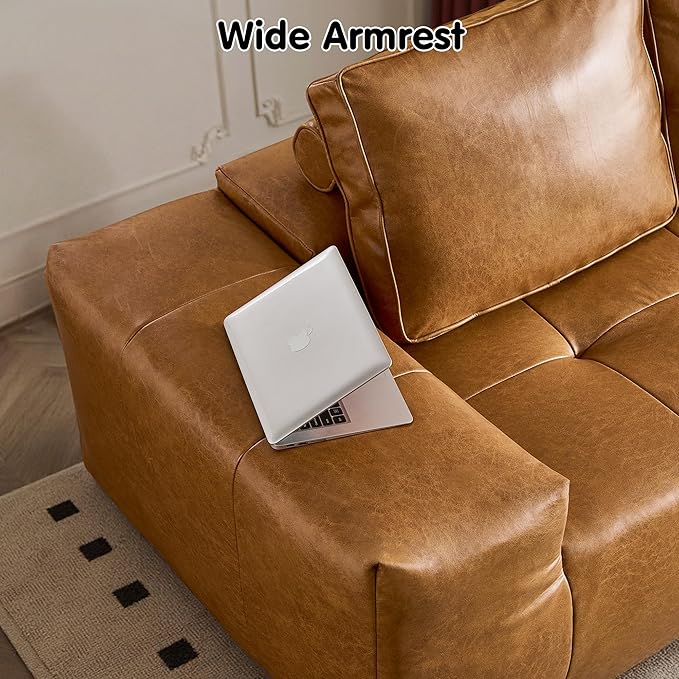 ovios Sectional Cloud Couch for Living Room, Modular Floor Sofa with Plush Corduroy, No Assembly Required, Big Comfy Couches Set with Fluffy Memory Foam, Stupendous U Shaped Sofas with Chaise, Brown