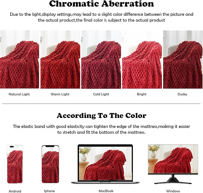 NEWCOSPLAY Super Soft Queen Blanket Red Premium Silky Flannel Fleece 3D Clouds Stylish Jacquard Lightweight Bed Blanket All Season Use 350GSM (Red, Queen(90"x90"))