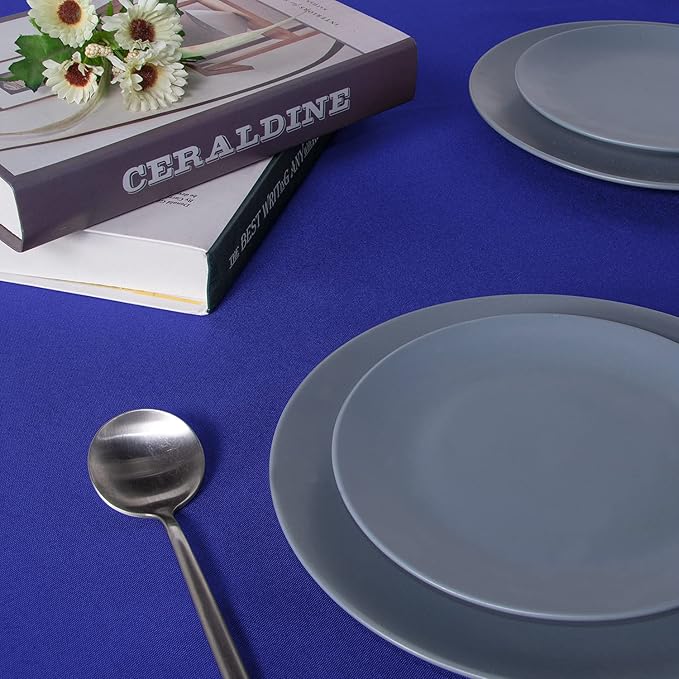 sancua Square Tablecloth - 60 x 60 Inch - Stain and Wrinkle Resistant Washable Polyester Table Cloth, Decorative Fabric Table Cover for Dining Tables, Buffet Parties and Camping, Royal Blue