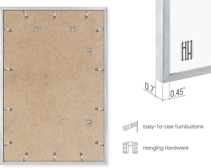 HAUS AND HUES 24x36 White Metal Picture Frames - Features Premium Aluminum, Vertical & Horizontal Hang, Shatterproof Plexiglass - Perfect for Home, Room, Office (24x36 in, White, Set of 3)