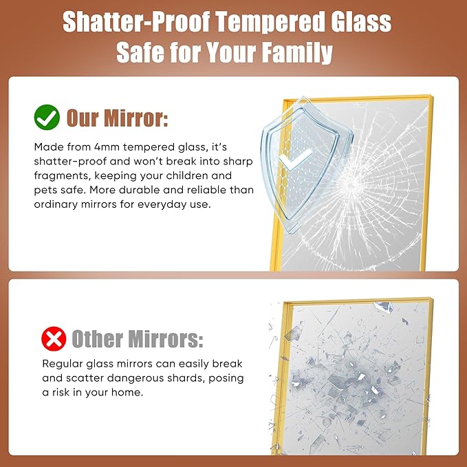 55"x36" Gold Framed Bathroom Mirror, Large Rectangular Vanity Mirror, Aluminum Metal Frame, Wall Farmhouse Modern Wall-Mounted Mirrors for Bathroom, Bedroom, Living Room, Over Sink