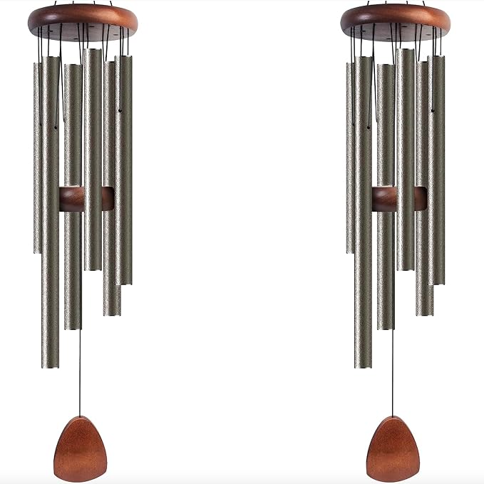 Large Aluminium Wind Chimes 37" Inches to Create a Zen Atmosphere Suitable for Outdoor, Garden, Patio Decoration Wind Chimes with Wind Catcher Suitable as A Gift for Unisex(2 Pack Copper)