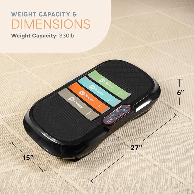 Lifepro Waver Vibration Plate Exercise Machine – High-Intensity Vibration for Muscle Activation, Full-Body Workout Vibrating Platform with Loop Bands, Fitness Equipment for Strength Toning & Fat Loss