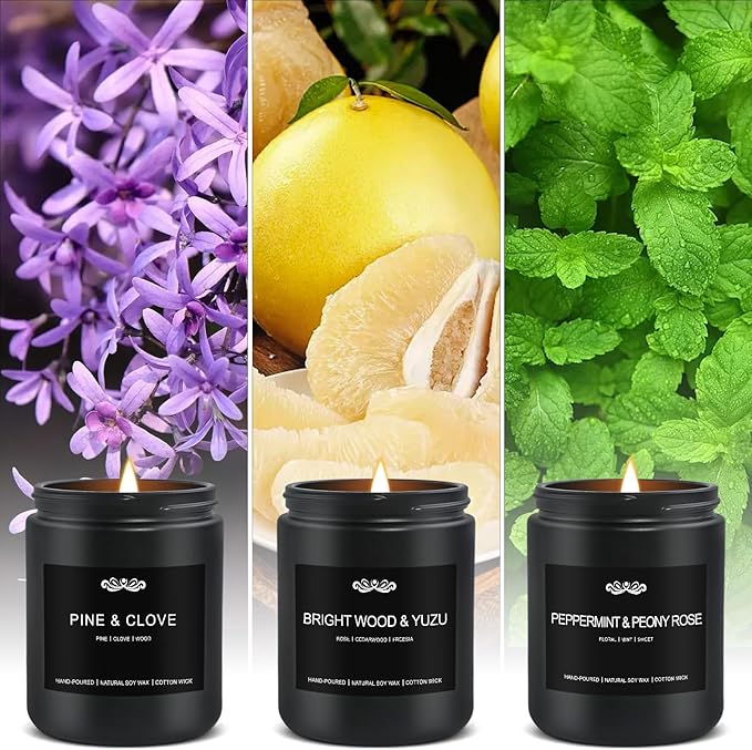 6 Pack Candles for Home Scented Aromatherapy Candles Gifts Set for Men, Men Candle Set, 42 oz 300 Hour Long Lasting Candles, Gifts for Mens, Birthday, Christmas, Anniversary Present