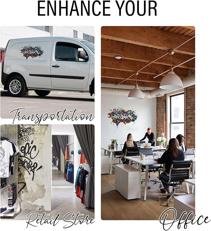 Personalized Name Graffiti Wall Decal Custom Name Graffiti Street Art Brick Room Decor Teen Wall Decals and Stickers for Nursery, Room Walls Decor, Peel & Stick Name Decals for Walls