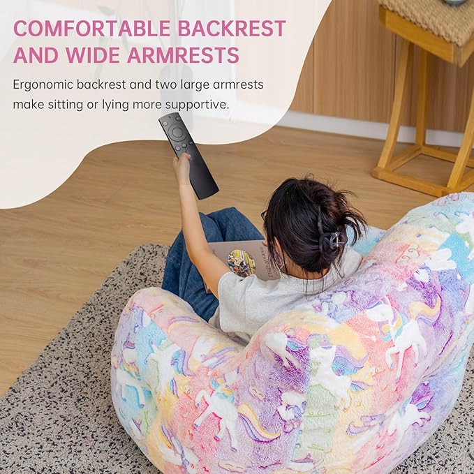 Recaceik Bean Bag Chair, Bean Bag Sofa Chair with Armrests Stuffed High-Density Foam, Lazy Sofa Comfy Chairs BeanBag Chair for Adults in Living Room,Bedroom Reading