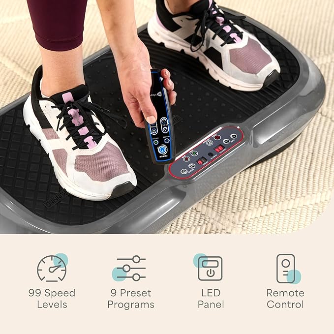 Lifepro Waver Vibration Plate Exercise Machine – High-Intensity Vibration for Muscle Activation, Full-Body Workout Vibrating Platform with Loop Bands, Fitness Equipment for Strength Toning & Fat Loss