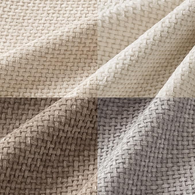 MIULEE Pack of 4 Christmas Couch Throw Pillow Covers 16x16 Inch Neutral Beige/Brown Soft Decorative Chenille Pillow Covers Farmhouse Accent Cushion Covers for Boho Home Decor Sofa Bedroom Living Room