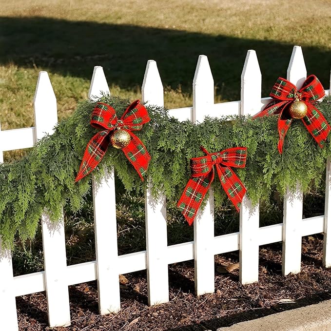 6FT Real Touch Cedar Garland for Fireplace - Artificial Christmas Garlands Realistic Faux Greenery Fake Pine Needles Garland for Holiday,Table, Window,Mantel,Stairs, Home,Indoor Outdoor Decor (1PCS)