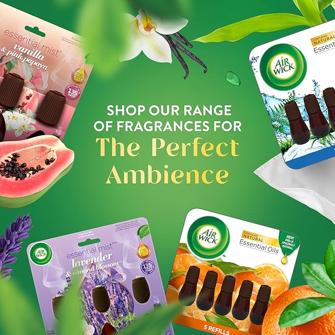 Air Wick Essential Mist Starter Kit, Diffuser + 1 Refill, Lavender and Almond Blossom, Air Freshener, Essential Oils