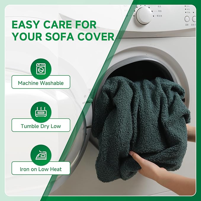 Couch Cushion Covers for Sectional Sofa, Stretch Soft Sofa Slipcovers Washable Wear-Resistant Universal Furniture Protector for Living Room(1 Piece Armrest Cover, Green)