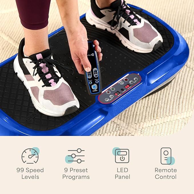 Lifepro Waver Vibration Plate Exercise Machine – High-Intensity Vibration for Muscle Activation, Full-Body Workout Vibrating Platform with Loop Bands, Fitness Equipment for Strength Toning & Fat Loss