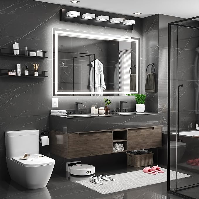 60x36 Inch Led Mirror for Bathroom with Front Light and Backlit, Dimmable Anti Fog Wall Bathroom Mirror with Led Lights, Water Proof, Decor Vanity Mirror