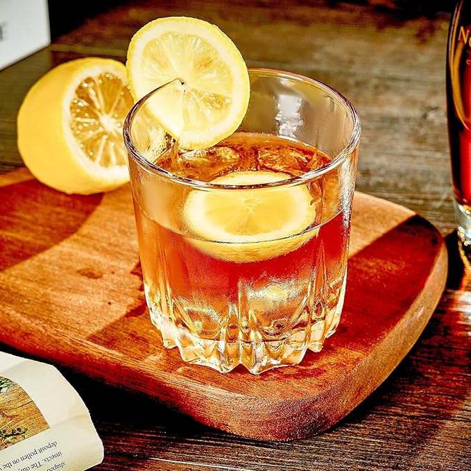 Whiskey Glasses Set of 4,Lead-Free Crystal Old Fashioned Glass,Scotch Glass Tumblers for Drinking Bourbon,Cognac,Irish Whisky,Whisky Glass Gift Set for Men,Dad,Brother-10oz