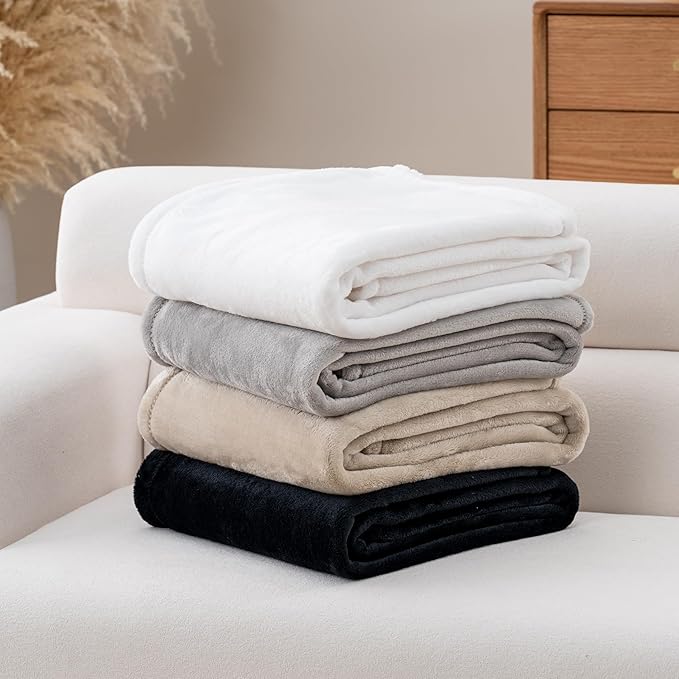 Luxury Fleece Warm Blanket, Soft Lightweight Velvety Plush Blanket for Sofa and Bed, Cozy Comfy for All Seasons(Grain, 70×90 Inches)