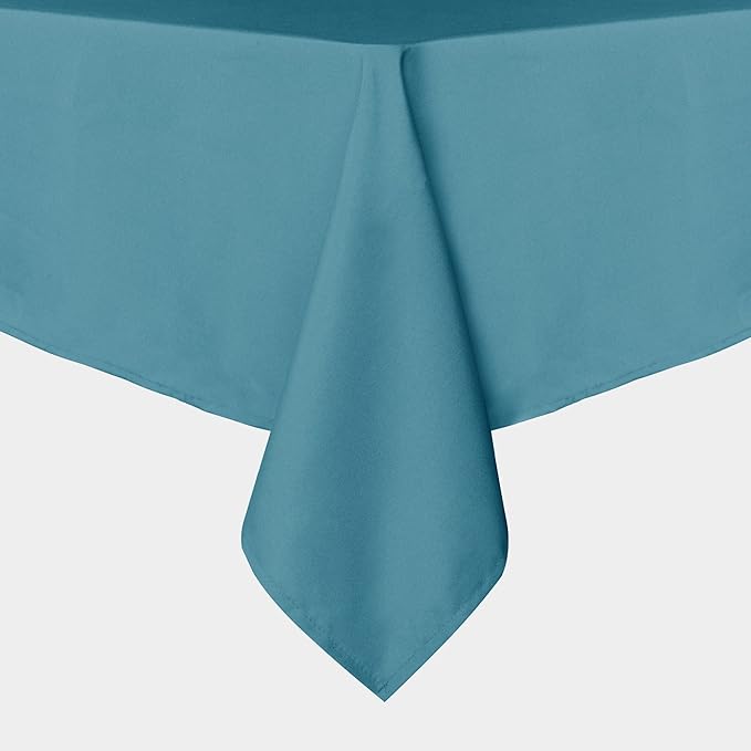 sancua Square Tablecloth - 54 x 54 Inch - Stain and Wrinkle Resistant Washable Polyester Table Cloth, Decorative Fabric Table Cover for Dining Tables, Buffet Parties and Camping, Teal